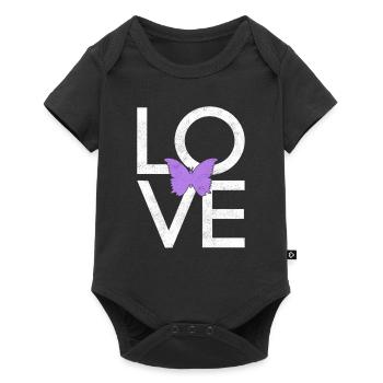 Butterfly - Baby Premium short-sleeve bodysuit - black - Front