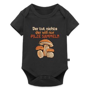 Pilzsammler Pilz Sucher - Baby Premium Kurzarmbody - Schwarz - Vorne
