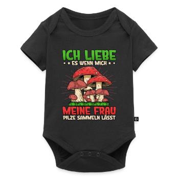 Pilzsammler Pilz Sucher - Baby Premium Kurzarmbody - Schwarz - Vorne
