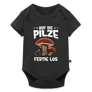 Pilzsammler Pilz Sucher - Baby Premium Kurzarmbody - Schwarz - Vorne