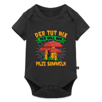 Pilzsammler Pilz Sucher - Baby Premium Kurzarmbody - Schwarz - Vorne