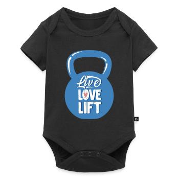 Live Love Lift Kettlebell Fitness - Baby Premium Kurzarmbody - Schwarz - Vorne