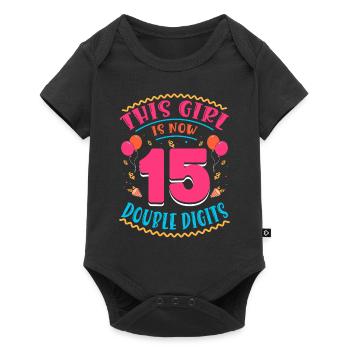 Cette fille a maintenant 15 | Thème Cupcake - Body à manches courtes Premium Bébé - noir - Devant