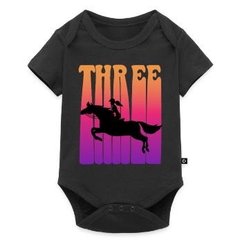 Girl riding, I am 3 years old, children 3. - Baby Premium short-sleeve bodysuit - black - Front