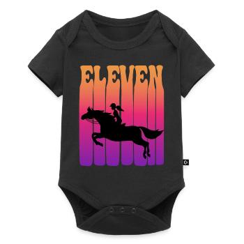 Girl riding, I am 11 years old, children 11. - Baby Premium short-sleeve bodysuit - black - Front