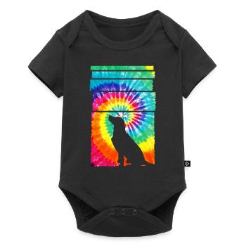 Dog Hippie Tie Dye - Baby Premium short-sleeve bodysuit - black - Front