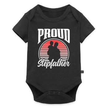 Stolzer Stiefvater Vatertag Stiefpapa Stepdad - Baby Premium Kurzarmbody - Schwarz - Vorne
