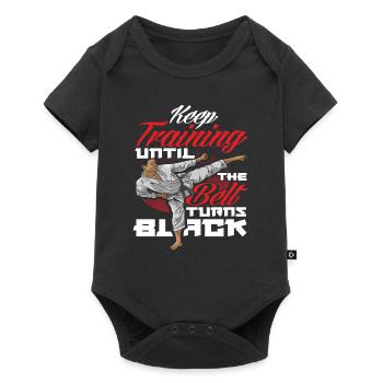 Karate Kampfsport Training - Baby Premium Kurzarmbody - Schwarz - Vorne
