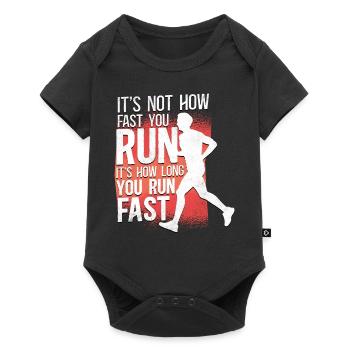 Running Runner Half Marathon - Baby Premium Kurzarmbody - Schwarz - Vorne