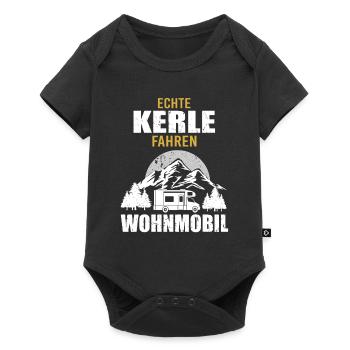 Wohnmobil Camping Zubehör - Baby Premium Kurzarmbody - Schwarz - Vorne