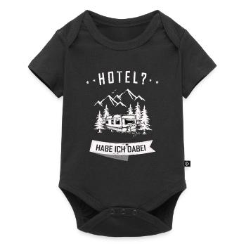 Wohnmobil Camping Zubehör - Baby Premium Kurzarmbody - Schwarz - Vorne