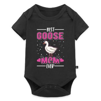 Best Goose Mom Ever Gänse Mama - Baby Premium Kurzarmbody - Schwarz - Vorne