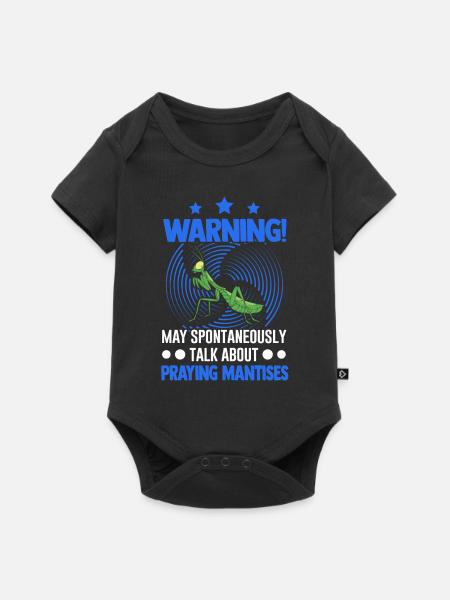 Gottesanbeterin Mantis Fangschrecke - Baby Premium Kurzarmbody - Schwarz