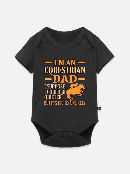 Reiter-lustiges Reiten-mädchen-geschenk - Baby Premium Kurzarmbody - Schwarz