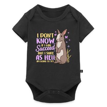 Mignon défi de lapin ambitieux - Body à manches courtes Premium Bébé - noir - Devant