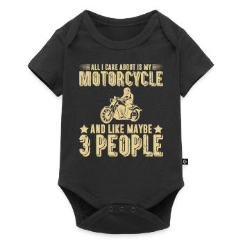 I of My motorcycle And 3 people - Baby Premium short-sleeve bodysuit - black - Front
