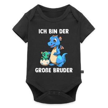 Drachen Großer Bruder - Ich bin der große Bruder - Baby Premium Kurzarmbody - Schwarz - Vorne