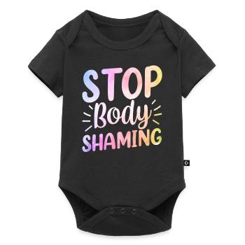 No more body shaming, body shaming annoyance - Baby Premium short-sleeve bodysuit - black - Front