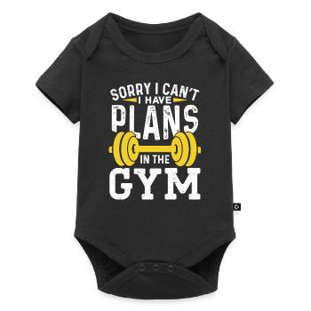 Je ne peux pas avoir de projets à la salle de sport désolé - Body à manches courtes Premium Bébé - noir - Devant