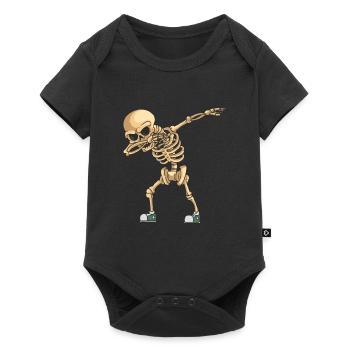 Halloween Dabbing Skeleton - Baby Premium Kurzarmbody - Schwarz - Vorne