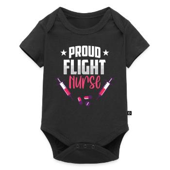 Stolze Flight Nurse Beruf Flugkrankenschwester - Baby Premium Kurzarmbody - Schwarz - Vorne
