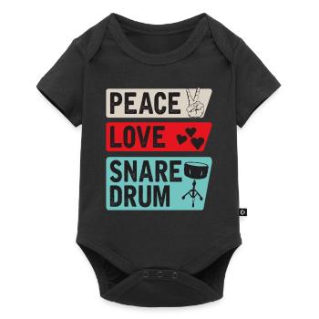 Peace Love Snare Drum Marching Band - Body à manches courtes Premium Bébé - noir - Devant