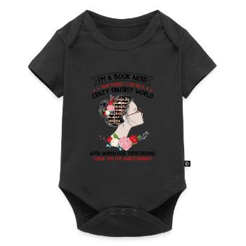 Im A Book Nerd That Means I Live In Crazy World - Baby Premium Kurzarmbody - Schwarz - Vorne