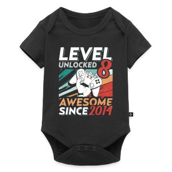 Level 8 Birthday 8 Year Old 2014 Gaming Video - Baby Premium Kurzarmbody - Schwarz - Vorne