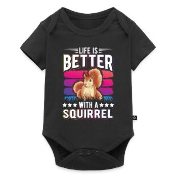 La vie est meilleure avec un écureuil Eichhörnchen - Body à manches courtes Premium Bébé - noir - Devant