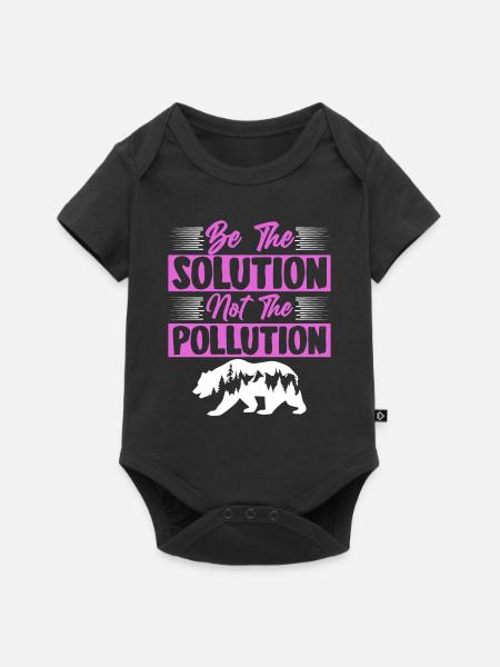 planet verschmutzung - Baby Premium Kurzarmbody - Schwarz