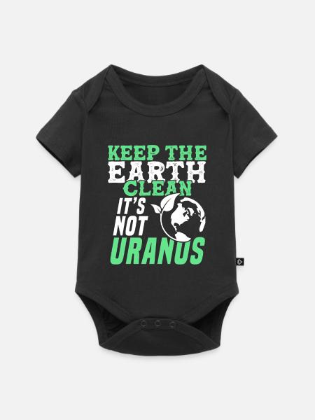 erde sauber halten - Baby Premium Kurzarmbody - Schwarz