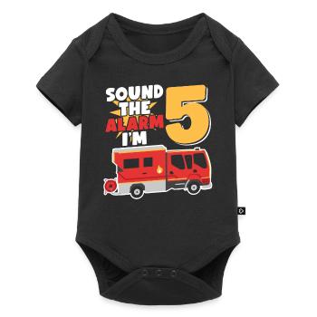 Sound The Alarm I'm 5 | Firefighter Topic - Baby Premium short-sleeve bodysuit - black - Front