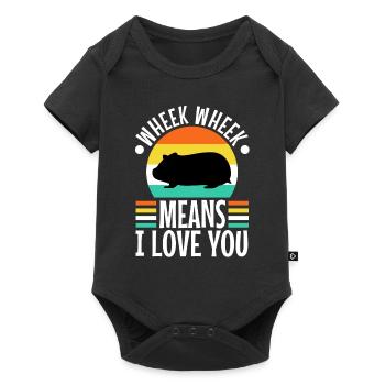 Wheek wheek signifie que je t’aime - Body à manches courtes Premium Bébé - noir - Devant