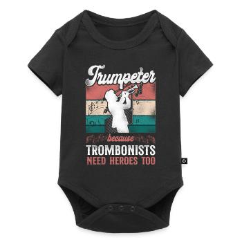 Trumpet Player Vintage Retro - Baby Premium Kurzarmbody - Schwarz - Vorne