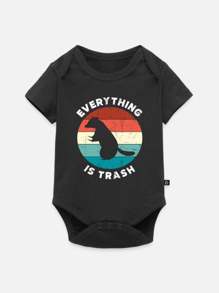 Waschbär Müll - Baby Premium Kurzarmbody - Schwarz