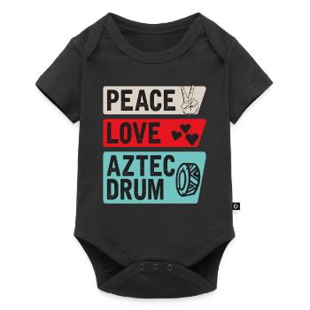 Peace Love Aztec Drum Musical Instrument - Baby Premium short-sleeve bodysuit - black - Front