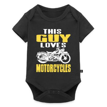 Ce gars aime les motos Retro Funny Rider - Body à manches courtes Premium Bébé - noir - Devant