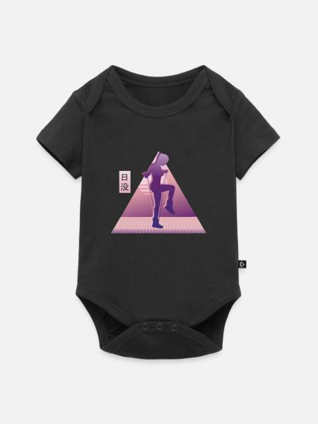 Vaporwave Rope Jumping - Baby Premium Kurzarmbody - Schwarz