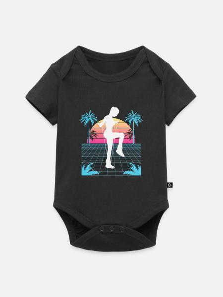 Vaporwave Rope Jumping - Baby Premium Kurzarmbody - Schwarz