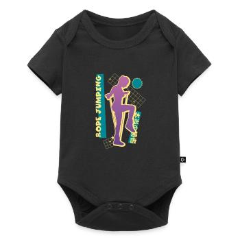 Vaporwave Rope Jumping - Baby Premium Kurzarmbody - Schwarz - Vorne