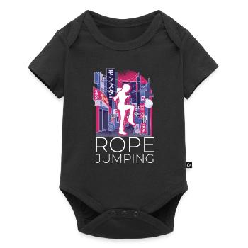 Vaporwave Synthwave Skyline Saut à la corde - Body à manches courtes Premium Bébé - noir - Devant
