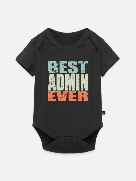 Best Admin ever Admin Geschenk - Baby Premium Kurzarmbody - Schwarz