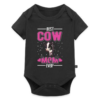 Meilleure maman de vache jamais vache maman agriculteur - Body à manches courtes Premium Bébé - noir - Devant