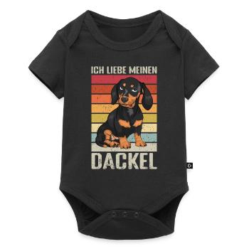 Dackel Rauhaar Dackel - Baby Premium Kurzarmbody - Schwarz - Vorne