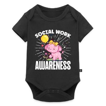 School Social Work Month Elephant - Baby Premium short-sleeve bodysuit - black - Front
