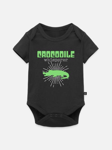 Krokodil Flüsterer - Baby Premium Kurzarmbody - Schwarz