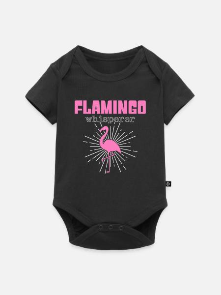 Flamingo Flüsterer - Baby Premium Kurzarmbody - Schwarz