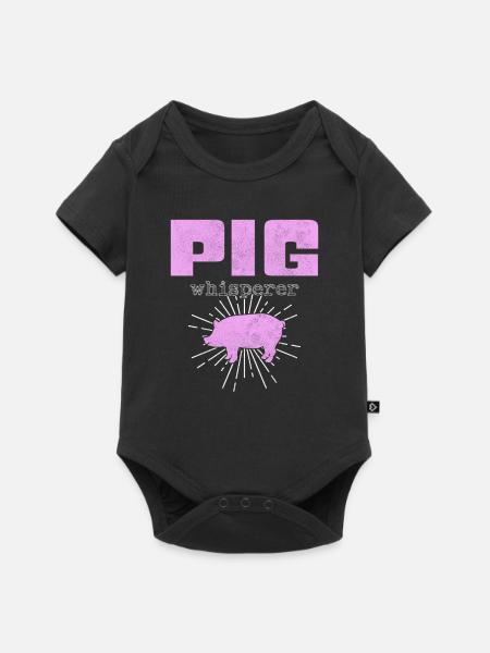 Schweine Flüsterer - Baby Premium Kurzarmbody - Schwarz