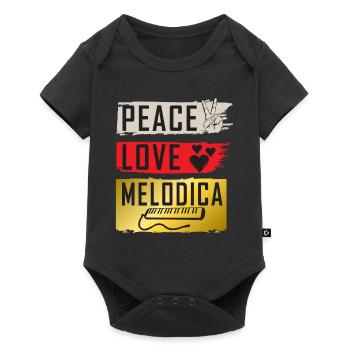 Peace Love Melodica Instrument de musique - Body à manches courtes Premium Bébé - noir - Devant