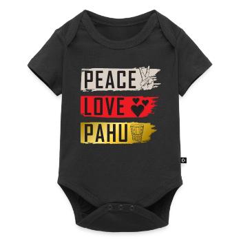 Peace Love Pahu Tambour Instrument de musique - Body à manches courtes Premium Bébé - noir - Devant